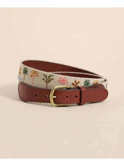 Brooks Brothers Smathers & Branson Needlepoint Desert Palms Belt