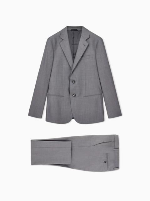 GIORGIO ARMANI 단일 breasted 소호 처녀 모직과 cashmere에 있는 선 한 벌