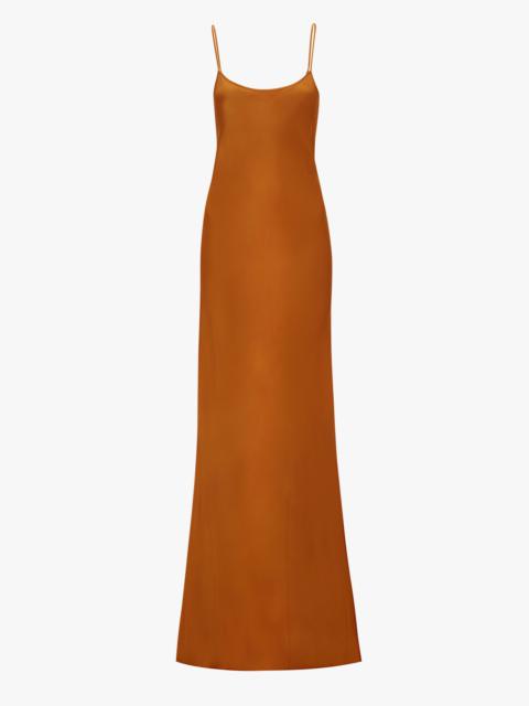 Victoria Beckham Floor-Length Cami Dress in Ginger