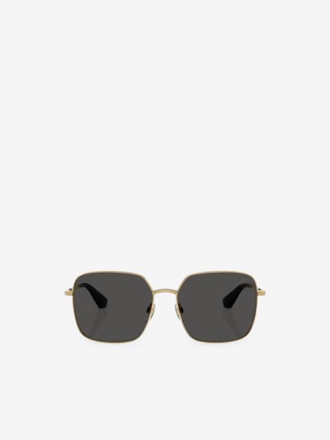 Burberry check-engraved square-frame sunglasses