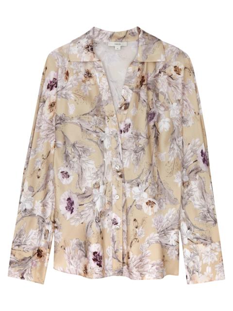 Vince Floral-print silk-satin shirt