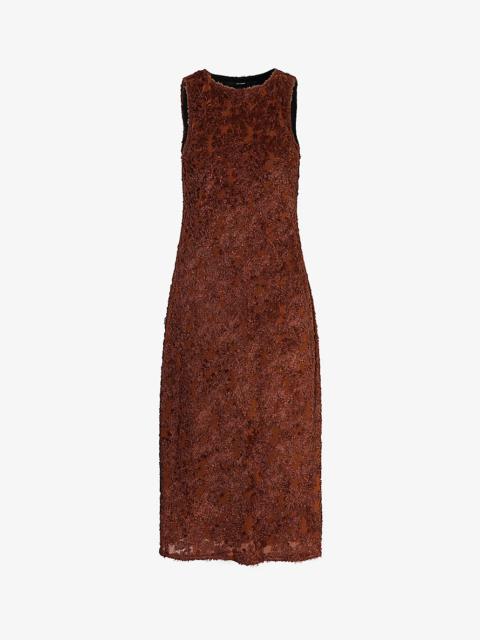 Song for the Mute Fluffy-textured sleeveless woven midi dress