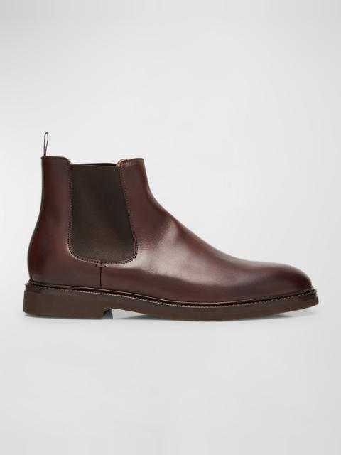 Brunello Cucinelli Men's Waxed Calfskin Chelsea Boots