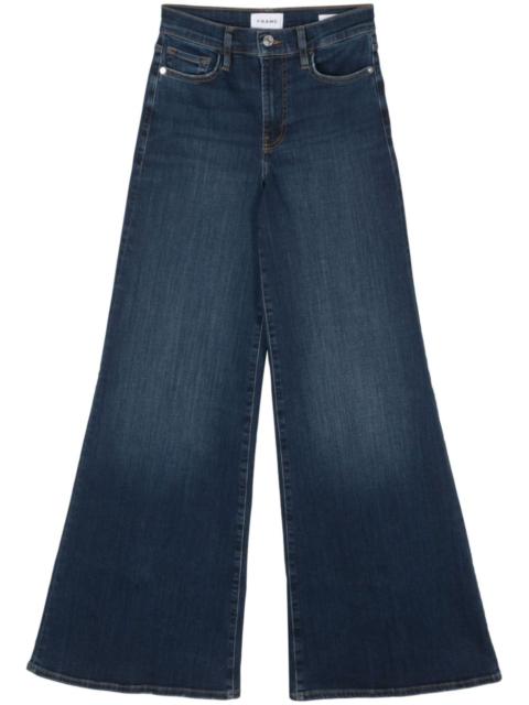 long-length washed flared jeans