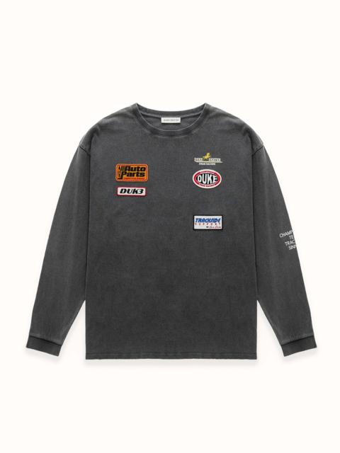 DUKE + DEXTER DR4 Washed Black Track Long Sleeve Top