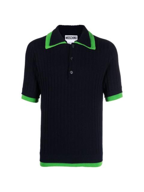 contrast-trim polo shirt