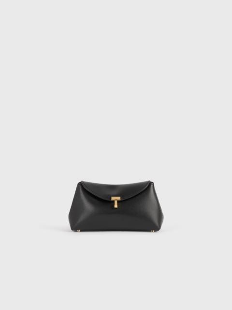 TOTEME Mini T-lock leather clutch black