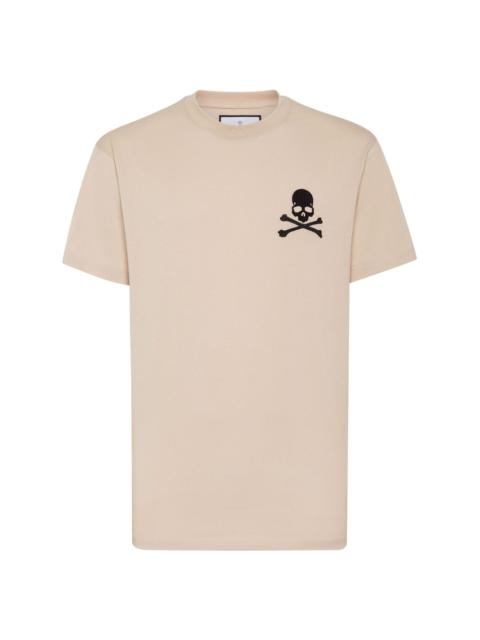 skull-embroidery cotton T-shirt