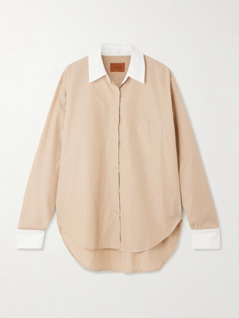 JAMIE HALLER The Tipped Weekend Striped Supima Cotton-poplin Shirt