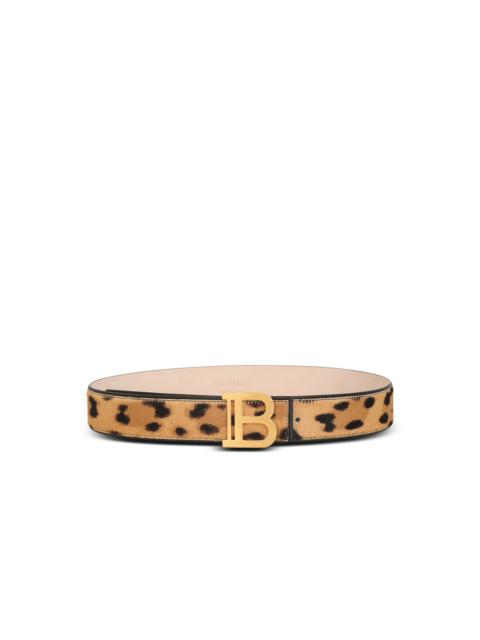 Balmain B-Belt in leopard print leather