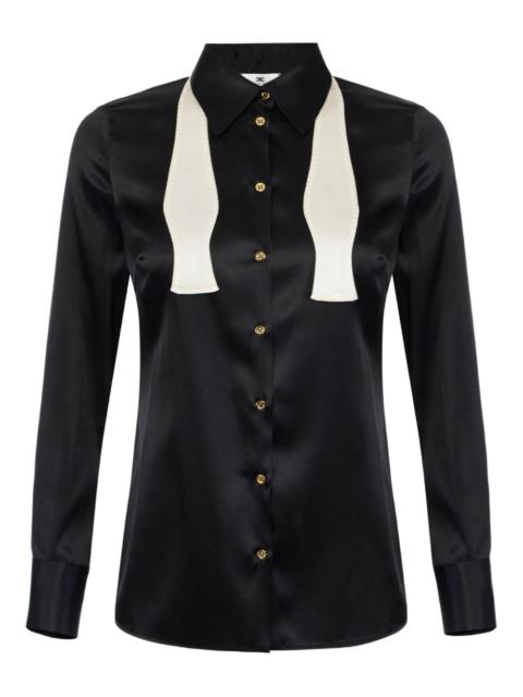 ELISABETTA FRANCHI satin bow shirt