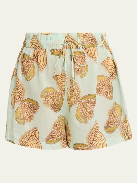 ULLA JOHNSON Water Blossoms Bijou Coverup Shorts