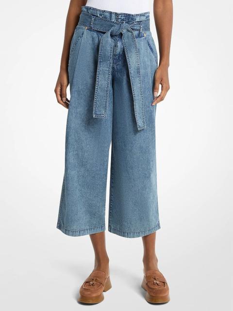 MICHAEL KORS Denim Cropped Paperbag Pants
