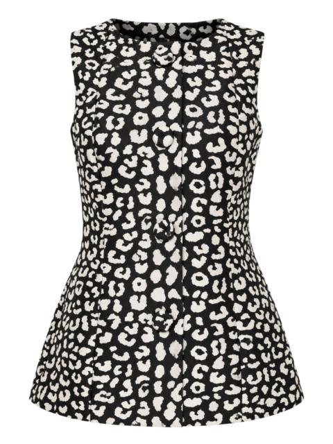 CAROLINA HERRERA Leopard Print Sleeveless Top