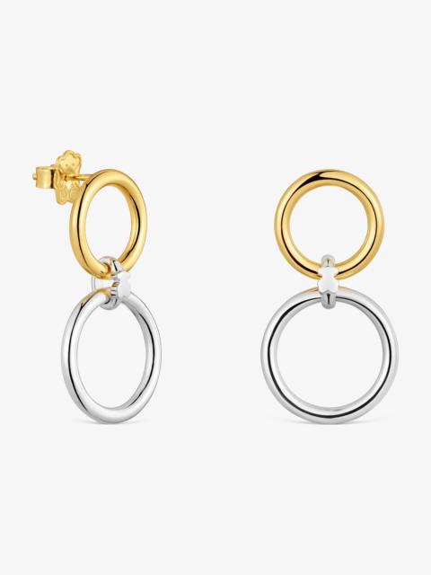 TOUS Two-tone Double circle earrings TOUS Straight