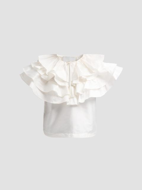 AKNVAS Women's Linda Taffeta Cape Top - Cream