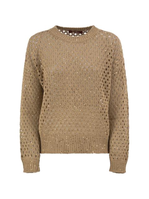 Max Mara sequin-embellished openwork sweater