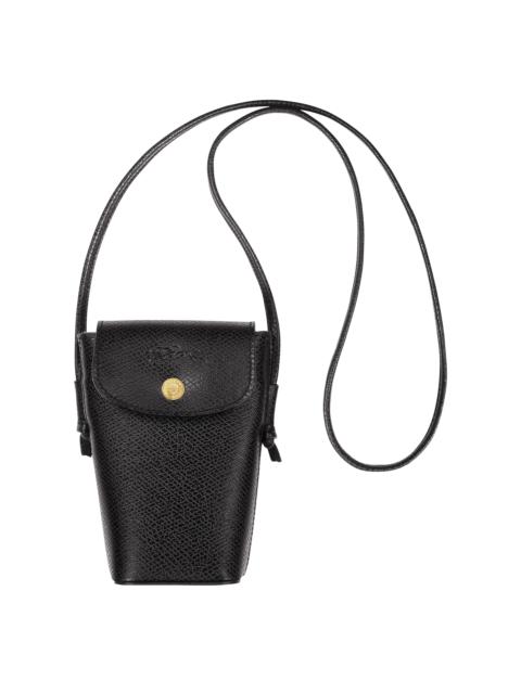 Longchamp Épure Phone case with leather lace Black - Leather