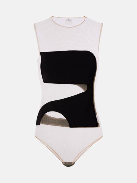 courrèges Satin and tulle bodysuit