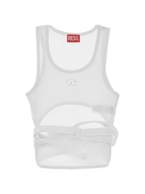 cut-out tie tank top