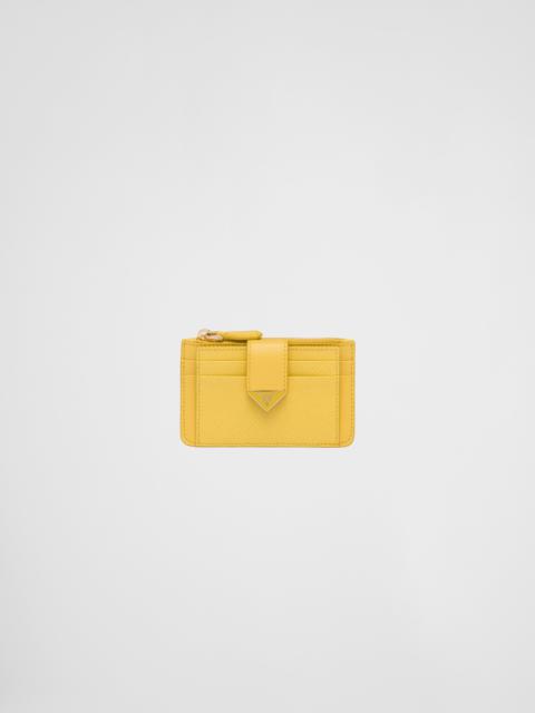 Prada Saffiano and smooth leather card holder