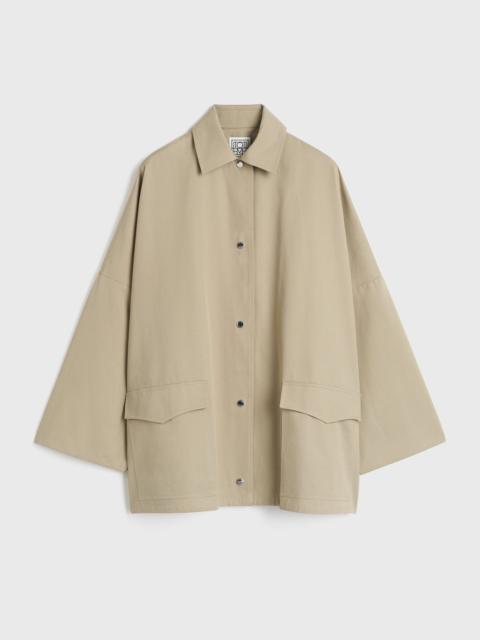 Totême Cotton twill overshirt jacket fawn