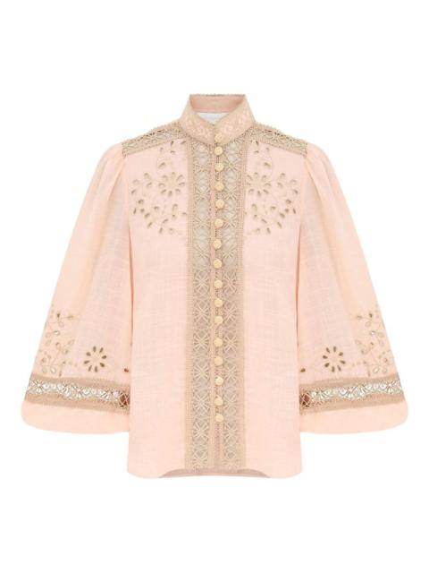 Zimmermann floral-embroidered button shirt