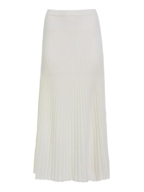 GABRIELA HEARST Aurora Knit Skirt in Ivory Merino Wool