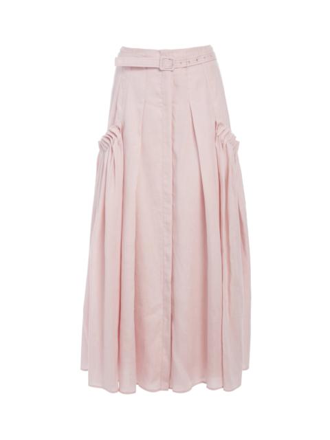 GABRIELA HEARST Cyrielle Skirt in Blush Linen