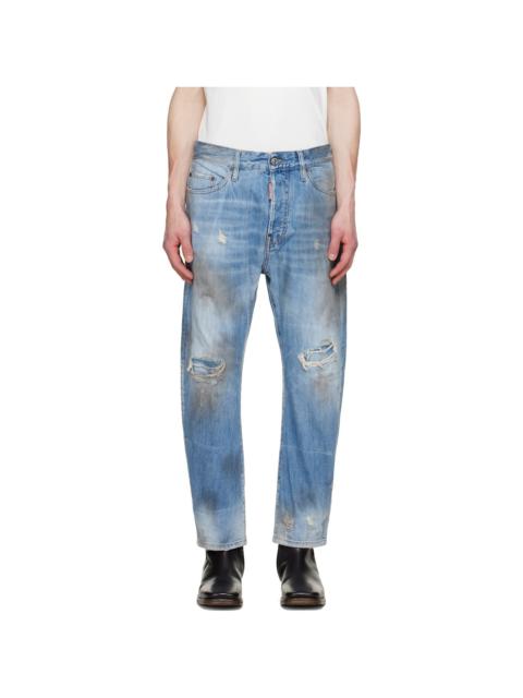 DSQUARED2 Blue Light Dirty Wash Bro Jeans
