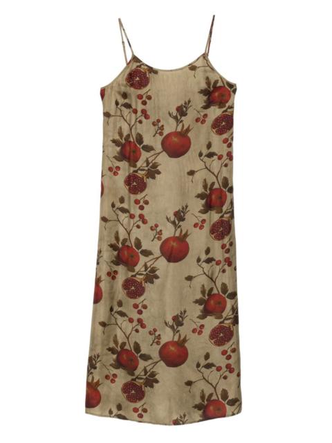 UMA WANG pomegranate-print slip midi dress