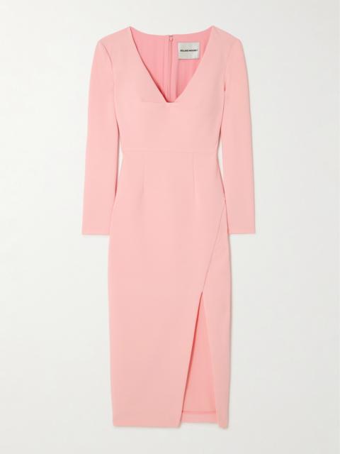 ROLAND MOURET Stretch-crepe Midi Dress