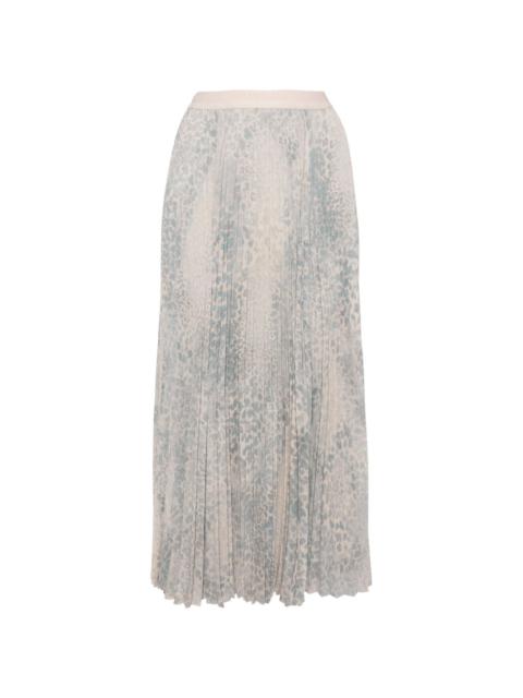 lace-trim midi skirt