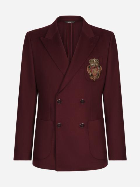 Dolce & Gabbana Double-breasted wool and cashmere jacket with DG patch