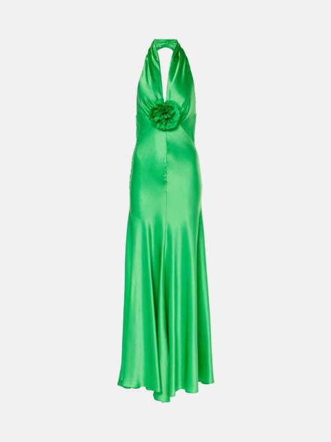 RODARTE Rose halterneck silk gown