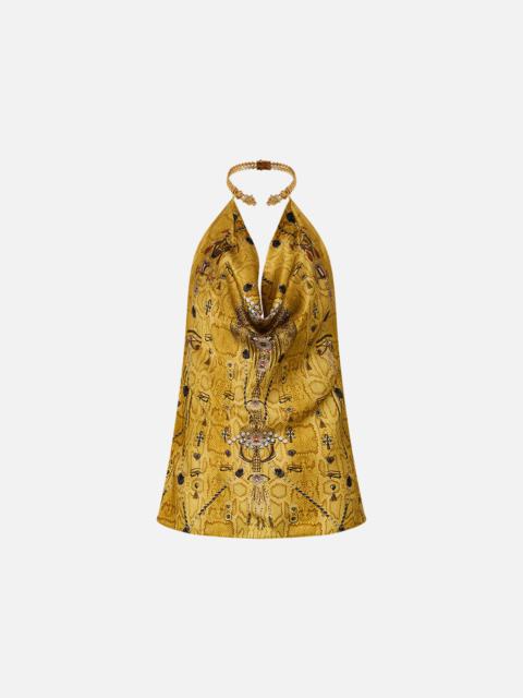 CAMILLA DRAPED TOP WITH HARDWARE