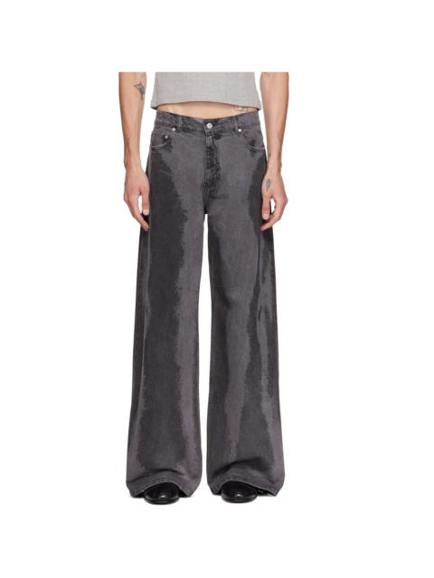 CAMPERLAB Black Paint Laser Boot Cut Jeans