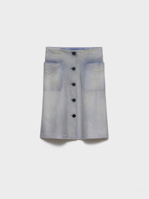 Prada Buttoned suede skirt