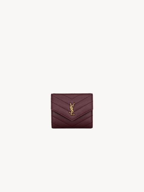 SAINT LAURENT CASSANDRE MULTI-FOLD WALLET IN GRAIN DE POUDRE LEATHER