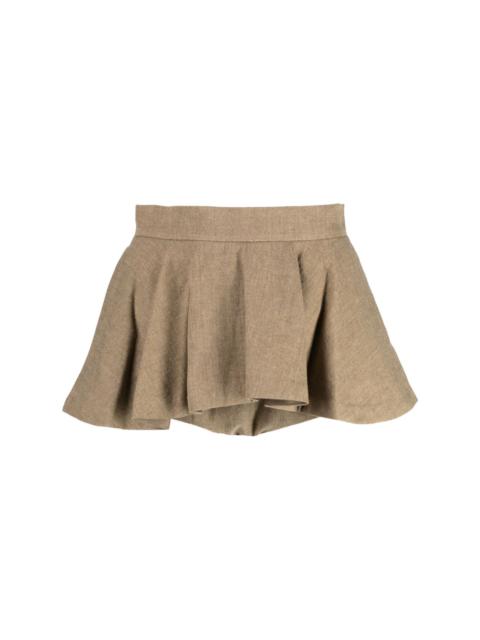 pushBUTTON high-waisted pleated shorts