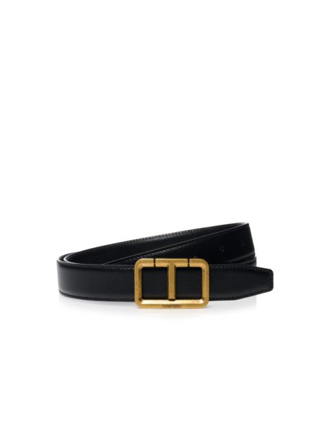 TOM FORD PRINTED GRAIN LEATHER SCORED T BELT