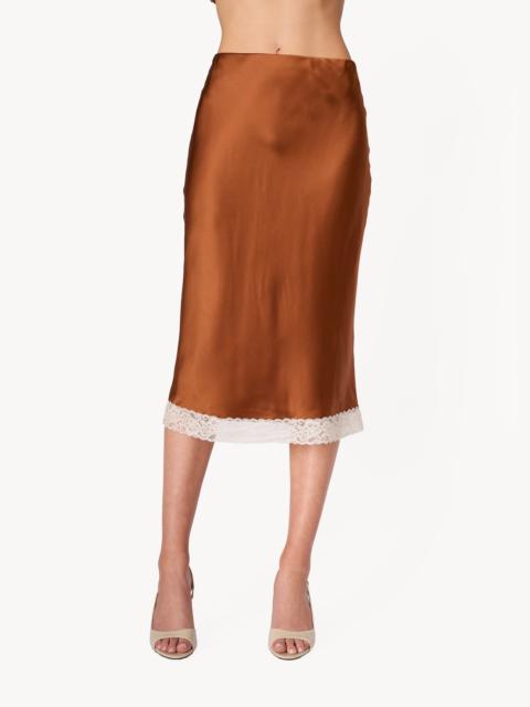 CAMI NYC MURIEL SILK MIDI SKIRT MAPLE SYRUP