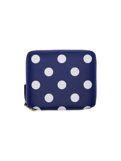 Comme Des Garçons Navy Dots Zip Wallet