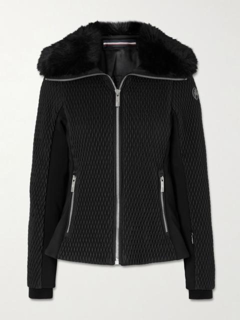 Fusalp Montana plush-trimmed paneled quilted padded ski jacket Black