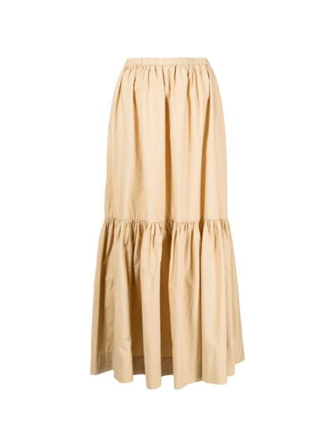 GANNI Flounce tiered organic cotton skirt