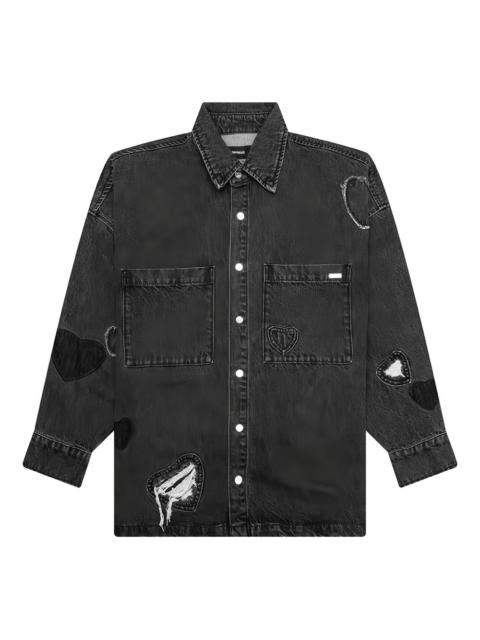 NAHMIAS heart-patchwork denim shirt
