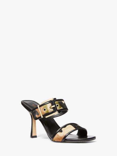 MICHAEL KORS Colby Camouflage Print Calf Hair Sandal