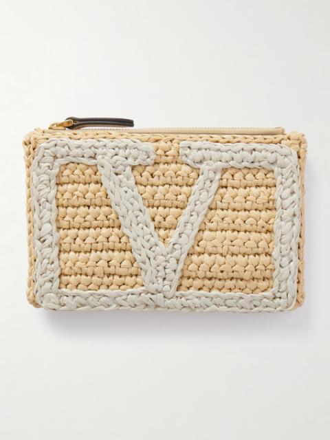 Valentino Viva Superstar Crocheted Faux Raffia Clutch