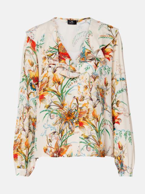 Etro Floral ruffled shirt