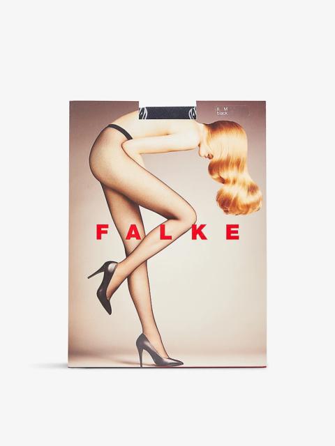 FALKE Net scalloped-trim tights